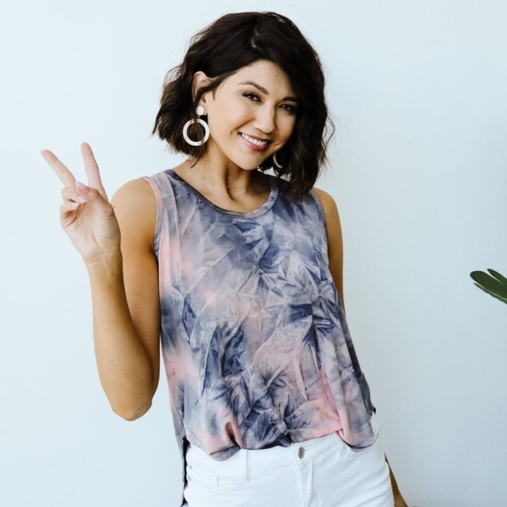 Caribbean Tie Dye Tank In Mauve